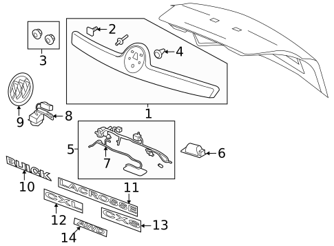 Exterior Trim - Trunk for 2011 Buick LaCrosse #0