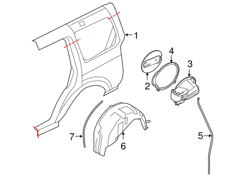 Quarter Panel & Components for 2014 Land Rover LR2 #0