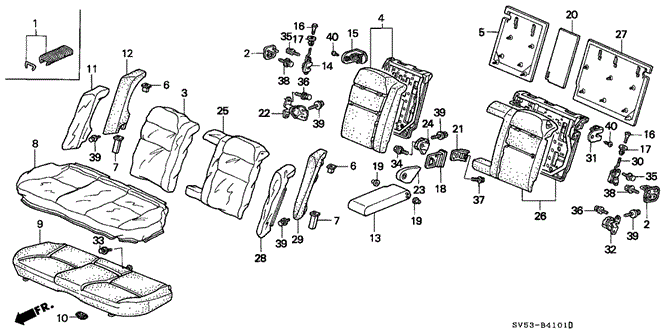 INTERIOR / BUMPER/REAR SEAT (2) for 1996 Honda ACCORD 5-DOOR #1