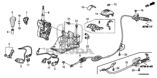 Chassis/Select Lever (1) for 2009 Honda ACCORD SEDAN #1