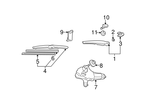 BODY/WIPER & WASHER COMPONENTS for 2004 Toyota RAV4 #1