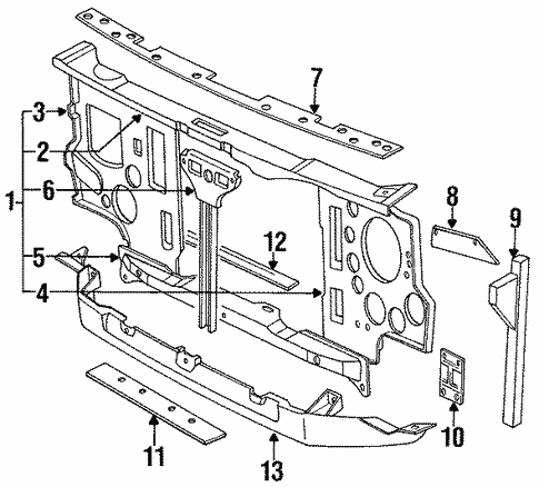 Cooling System/Radiator Support for 1995 Nissan Pathfinder #1