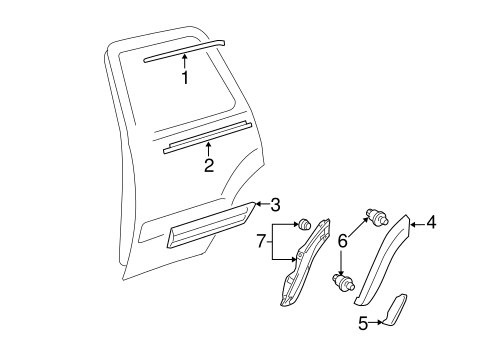 BODY/EXTERIOR TRIM - REAR DOOR for 2006 Toyota Sequoia #1