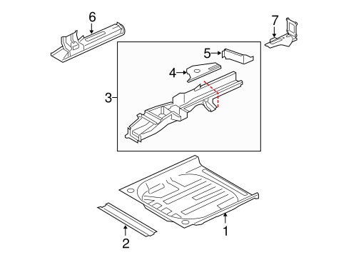 Rear Floor & Rails for 2014 Land Rover LR2 #0