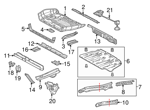 BODY/REAR FLOOR & RAILS for 2016 Toyota Sienna #1