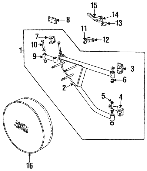 Spare Tire Carrier for 1995 Land Rover Defender 90 #0