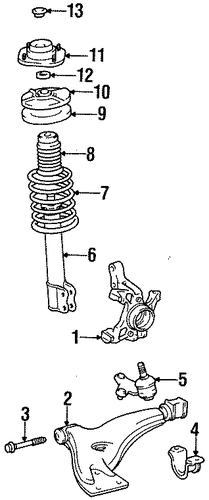 FRONT SUSPENSION/SUSPENSION COMPONENTS for 1996 Toyota Tercel #2