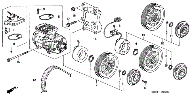 BODY / AIR CONDITIONING/A/C COMPRESSOR for 1999 Honda ACCORD SEDAN #1