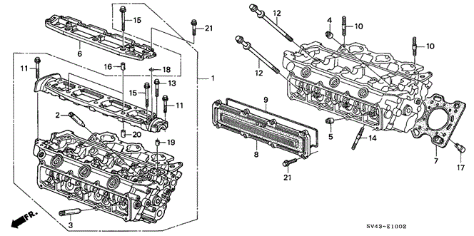 ENGINE/CYLINDER HEAD (FR.) (V6) for 1995 Honda ACCORD SEDAN #1