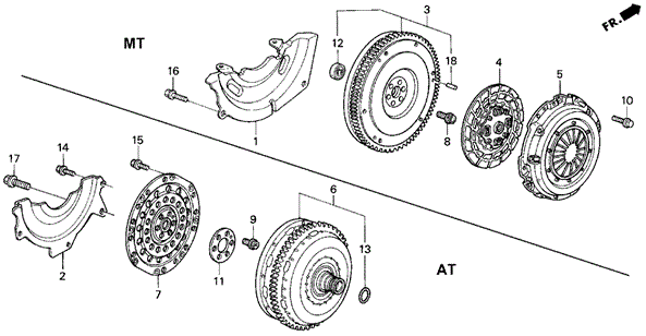 ENGINE/CLUTCH - TORQUE CONVERTER for 1993 Honda CIVIC COUPE #1