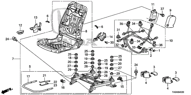 Interior/Bumper/Front Seat Components (R.) (Manual Seat) for 2012 Honda ACCORD SEDAN #1