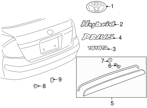BODY/EXTERIOR TRIM - TRUNK for 2003 Toyota Prius #1