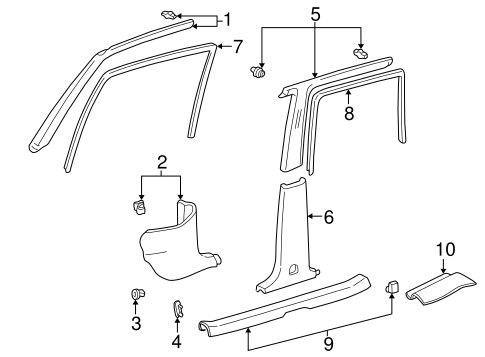BODY/INTERIOR TRIM - PILLARS for 1996 Toyota RAV4 #2
