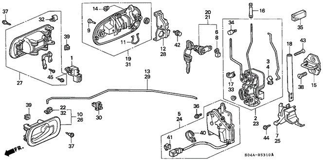 BODY / AIR CONDITIONING/FRONT DOOR LOCKS for 1999 Honda CIVIC SEDAN #1