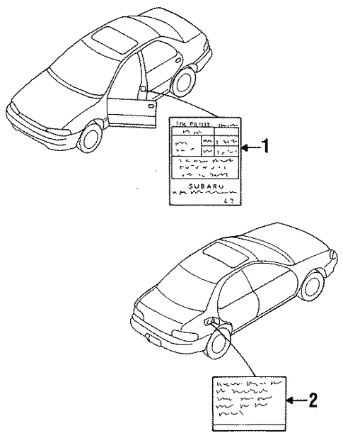 Labels for 1995 Subaru Legacy #0