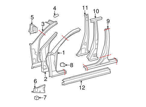 BODY/CENTER PILLAR & ROCKER for 2012 Toyota Avalon #1