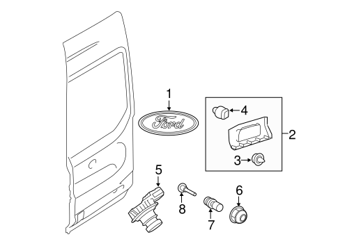 Body/Exterior Trim - Back Door for 2015 Ford Transit-150 #2
