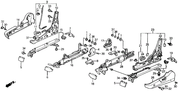 Front Seat Components for 1991 Honda Prelude #0