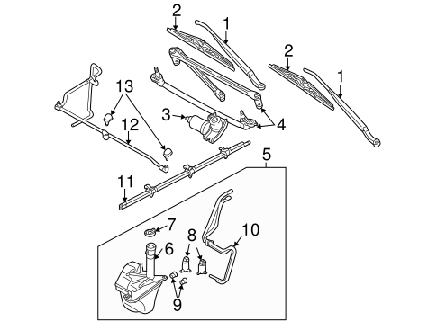 Body/Wiper & Washer Components for 2001 Ford Escape #1