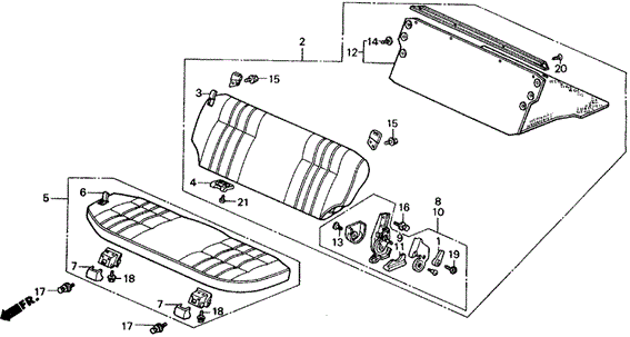 Interior/Bumper/Rear Seat (Wagovan) for 1988 Honda CIVIC 5-DOOR #1