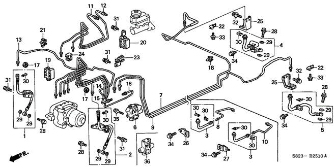 CHASSIS/BRAKE LINES (ABS) for 1998 Honda ACCORD COUPE #1