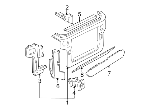 Body/Radiator Support for 2000 Ford Mustang #1