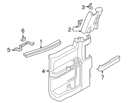 Body/Interior Trim - Rear Door for 2016 Ford F-150 #2