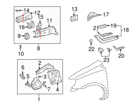 BODY/STRUCTURAL COMPONENTS & RAILS for 2002 Toyota Echo #1