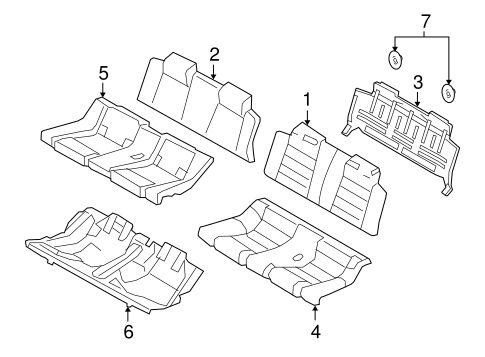 Body/Rear Seat Components for 2006 Ford Mustang #1
