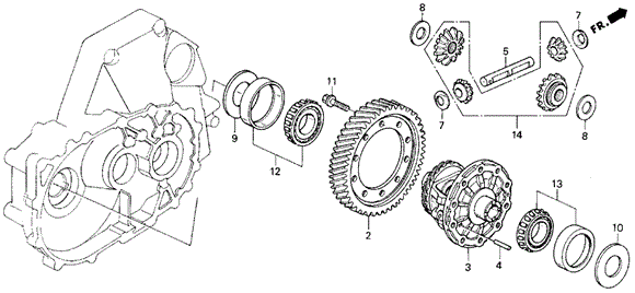 TRANSMISSION - MANUAL/MT DIFFERENTIAL GEAR for 1993 Honda ACCORD COUPE #1