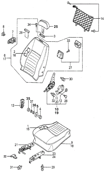 INTERIOR / BUMPER/FRONT SEAT COMPONENTS for 1981 Honda ACCORD SEDAN #1