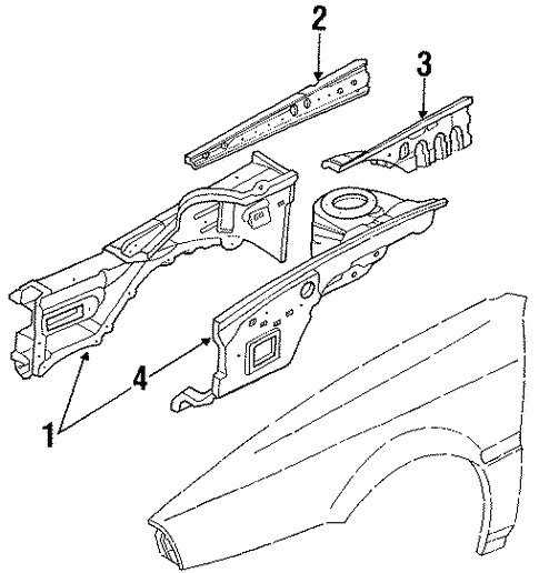 Structural Components & Rails for 1990 Ford Probe #0