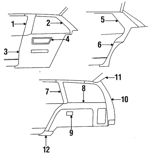 Quarter Panel Trim for 1994 Pontiac Sunbird #0