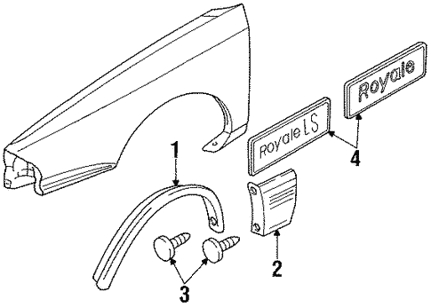 Exterior Trim - Fender for 1998 Oldsmobile 88 #0