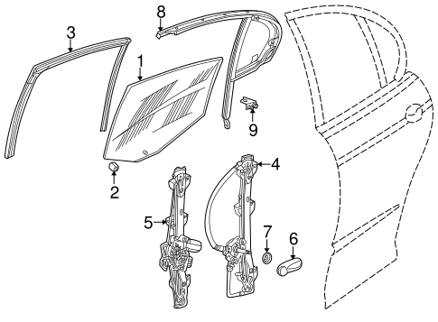 X-Type GLASS - REAR DOOR