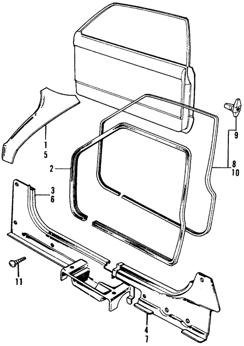 Interior/Bumper/Door Opening Trim for 1973 Honda CIVIC 1200 COUPE #1