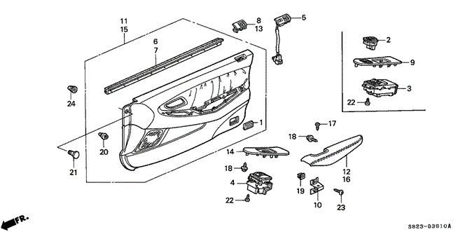 INTERIOR / BUMPER/FRONT DOOR LINING for 2001 Honda ACCORD COUPE #1