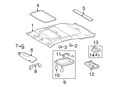 BODY/INTERIOR TRIM - ROOF for 2013 Toyota Matrix #1