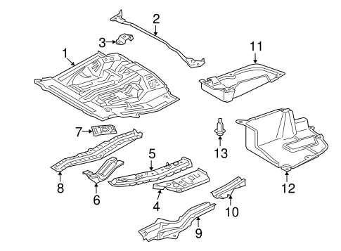BODY/REAR FLOOR & RAILS for 2012 Toyota Highlander #2