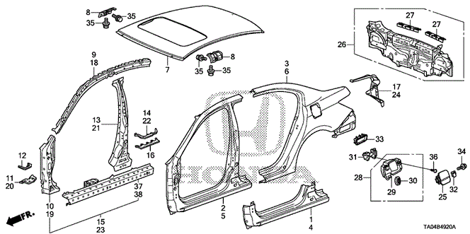 Body/Air Conditioning/Outer Panel - Rear Panel for 2009 Honda ACCORD SEDAN #1