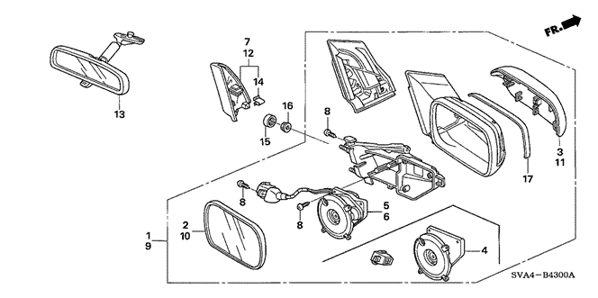Mirror Assembly, L Door *NH731P*(R.C.) (Crystal Black Pearl) Mirror Assembly, L Door *NH731P*(R.C.) (Crystal Black Pearl)
