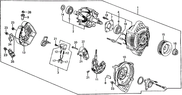 ENGINE/ALTERNATOR (DENSO) for 1990 Honda CIVIC 5-DOOR #1