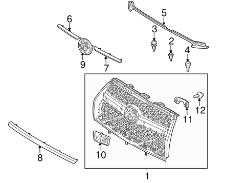 BODY/GRILLE & COMPONENTS for 2012 Toyota RAV4 #1