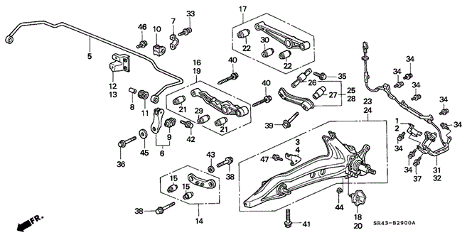 CHASSIS/REAR LOWER ARM for 1992 Honda CIVIC SEDAN #1