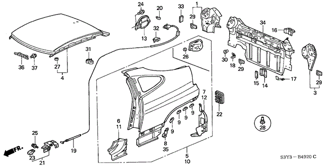 Body/Air Conditioning/Outer Panel for 2002 Honda INSIGHT #1