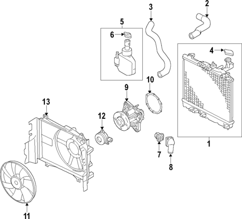 Radiator & Components for 2015 Mitsubishi Mirage #1