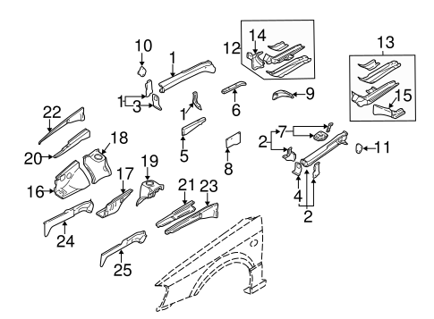 Structural Components & Rails for 2001 Subaru Legacy #0