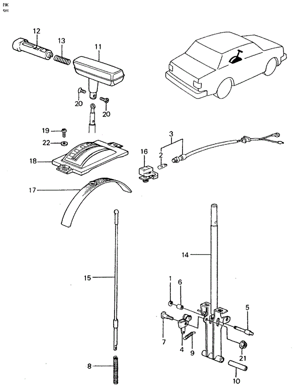CHASSIS/SELECT LEVER for 1982 Honda CIVIC SEDAN #1