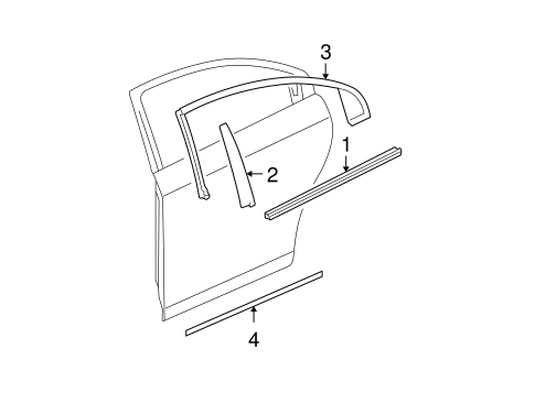 Malibu EXTERIOR TRIM - REAR DOOR