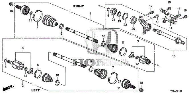 CHASSIS/DRIVESHAFT - HALF SHAFT (V6) for 2012 Honda ACCORD SEDAN #1